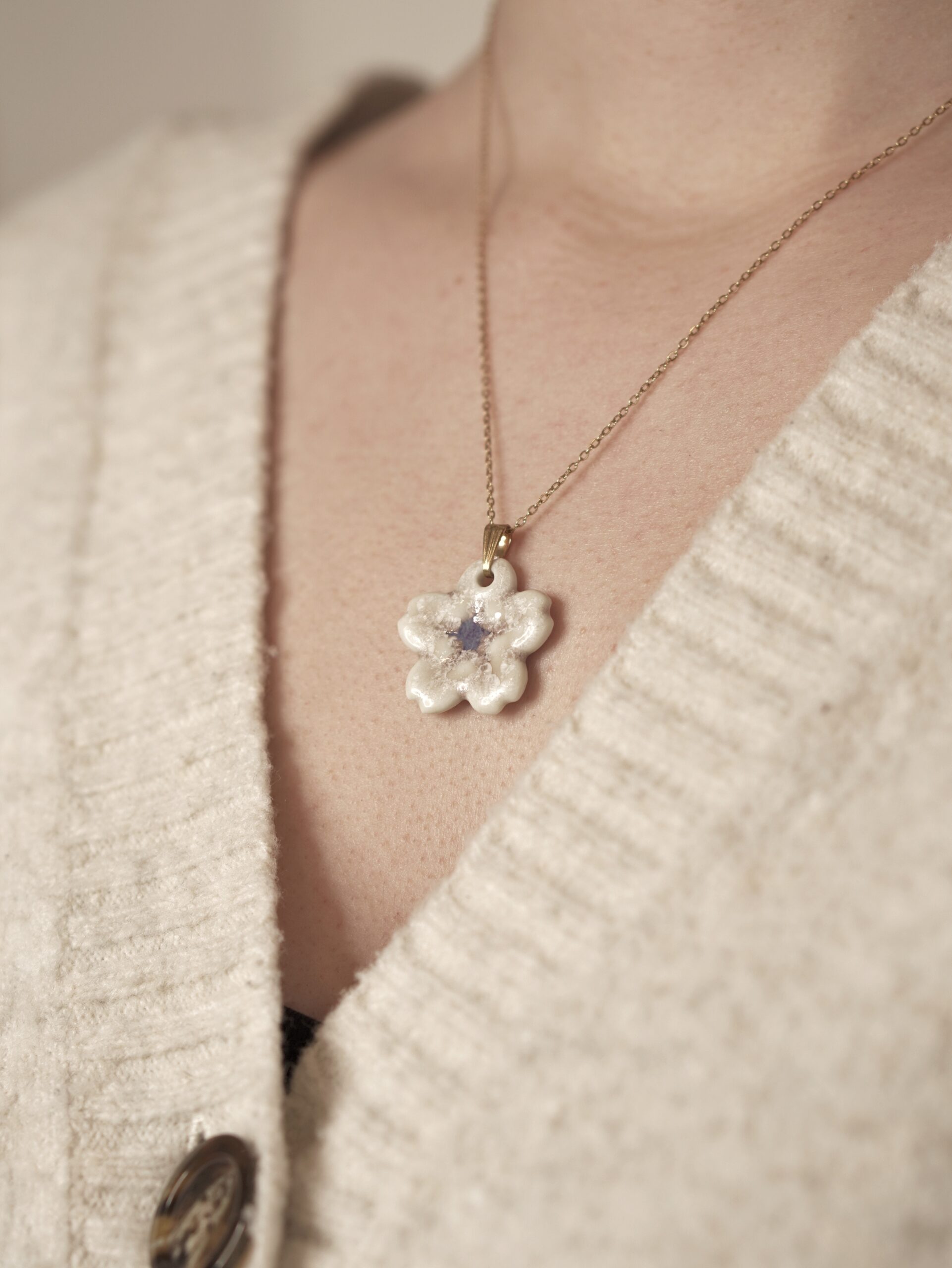 Collier Sakura en porcelaine